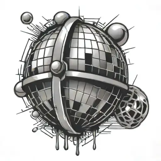 disco ball breaking free from cage tattoo design idea