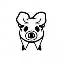 cartoon pig tattoo design idea