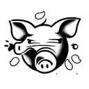 cartoon pig tattoo design idea