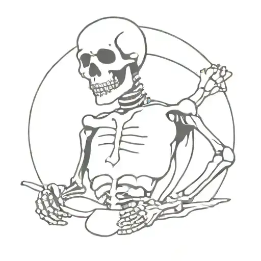 skeleton rock and roll tattoo design idea