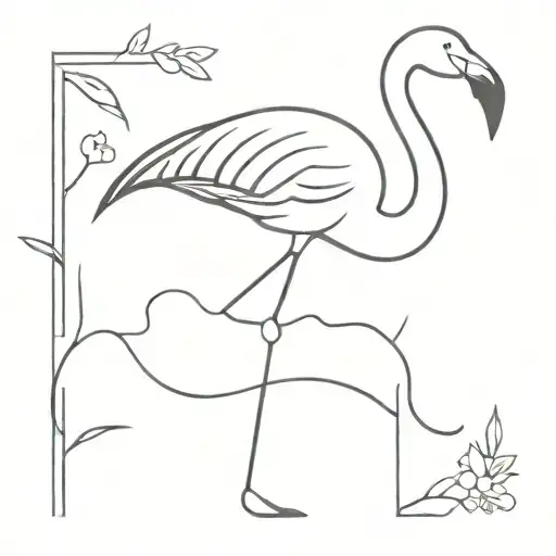 Flamingo tattoo design idea