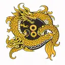 dragon with koi fish tattoo design idea