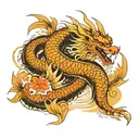 dragon with koi fish tattoo design idea
