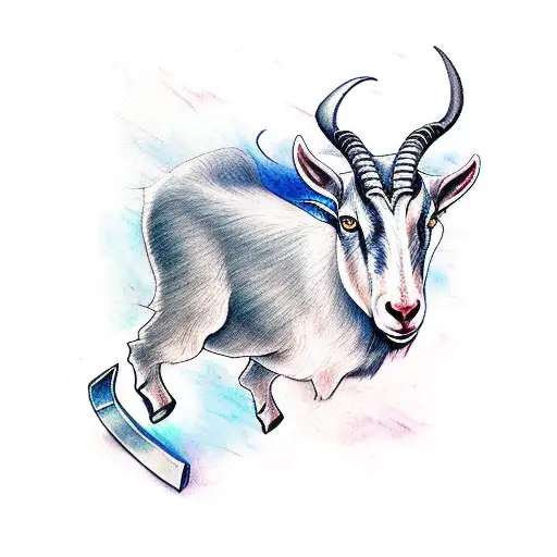 thor ride goat tattoo design idea