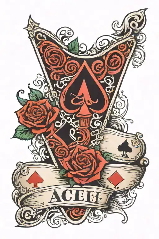 for the name Ace card  tattoo design idea