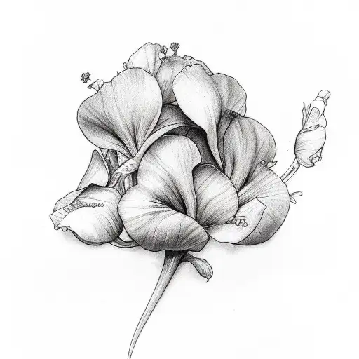 violets tattoo design idea