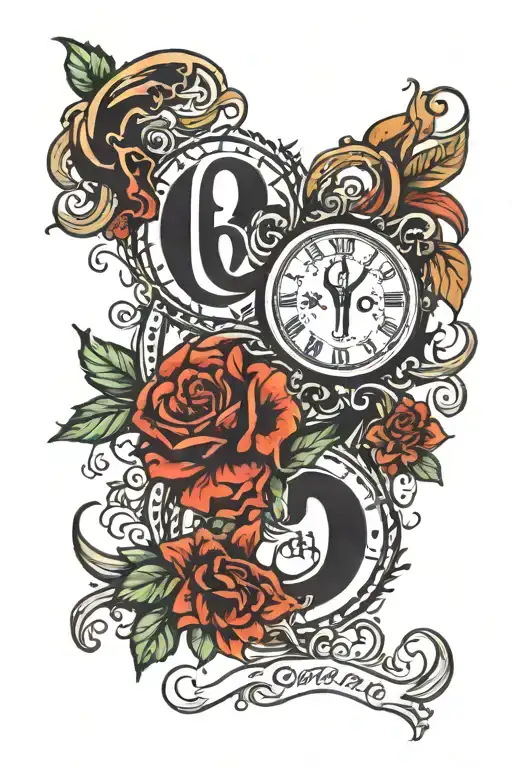 date 6-10-2021 in numeral numbers with zodiac signs libra and aries combined  tattoo design idea