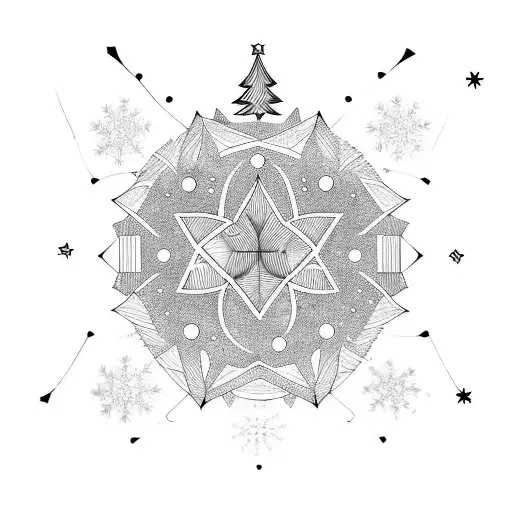 christmas tattoo design idea