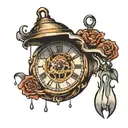 clock melting clock tattoo design idea
