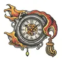 clock melting clock tattoo design idea