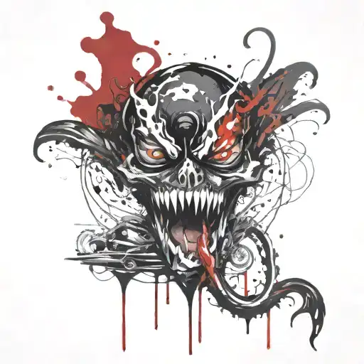 eyes crying venom drips tattoo design idea