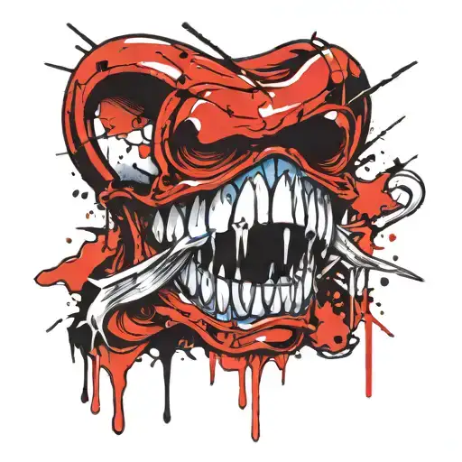 tooth emo tattoo design idea