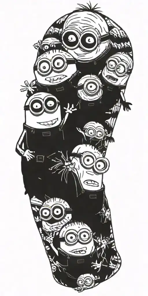 minions orgy tattoo design idea