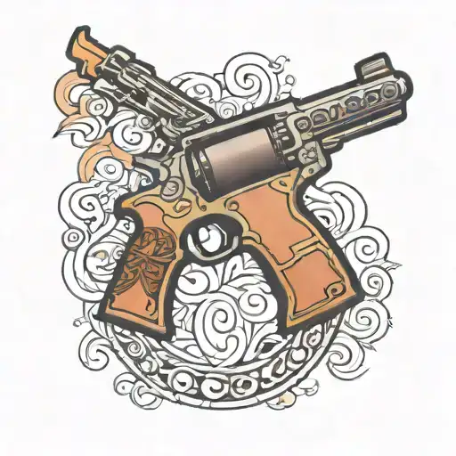 y2k gun tattoo design idea