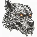 zombie dogs hell hound from black ops 2 bone nose tattoo design idea