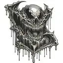 eyes crying into venom drips black tattoo design idea