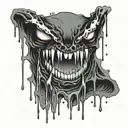 eyes crying into venom drips black tattoo design idea