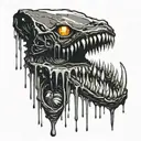 eyes crying into venom drips black tattoo design idea