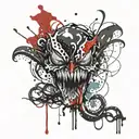 eyes crying venom drips tattoo design idea