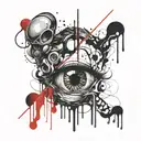 eyes crying venom drips tattoo design idea