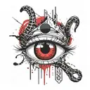 eyes crying venom drips tattoo design idea
