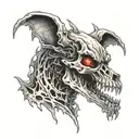 a hell hound skull fire tattoo design idea