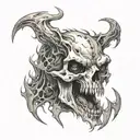 a hell hound skull fire tattoo design idea