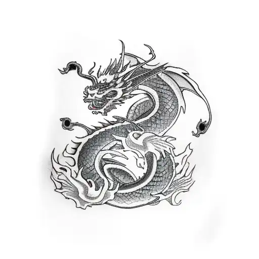 Dragon (black and red) tattoo design idea
