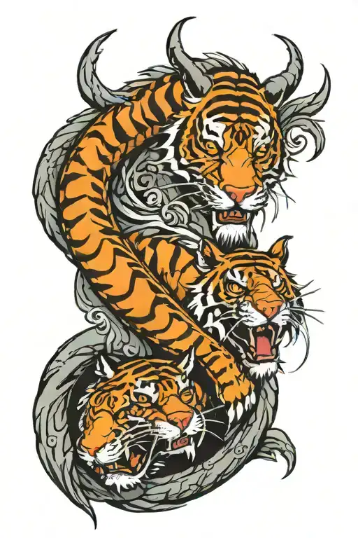 dragon and tiger tattoo design idea