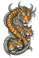 dragon and tiger tattoo design idea