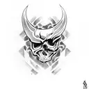 dark snake with skull tattoo design idea