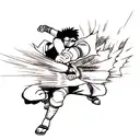 Naruto and Sasuke engaged in an epic battle tattoo design idea