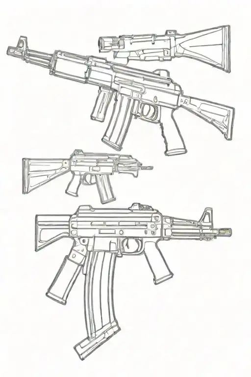 ak 47 assault rifle tattoo design idea