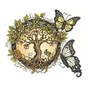 Tree of life whit butterfly tattoo design idea