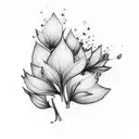 fleur muguet avec feuilles minimaliste ligne fine noire tattoo design idea