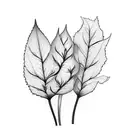 fleur muguet avec feuilles minimaliste ligne fine noire tattoo design idea