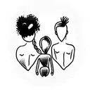 Family tattoo about support with the names: Paul Paula Anne-Britt Lotte Luc in black ink tattoo design idea