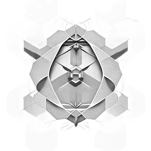 3D hexagon tattoo design idea