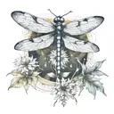 dragonflies surrounding dandelion and quilting design in wings tattoo design idea