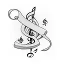 music note mi tattoo design idea
