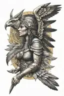 egyptian wing valkyrie lesbian tattoo design idea