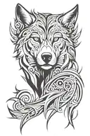 wolf and shadow easy draw tattoo design idea
