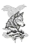 wolf and shadow easy draw tattoo design idea