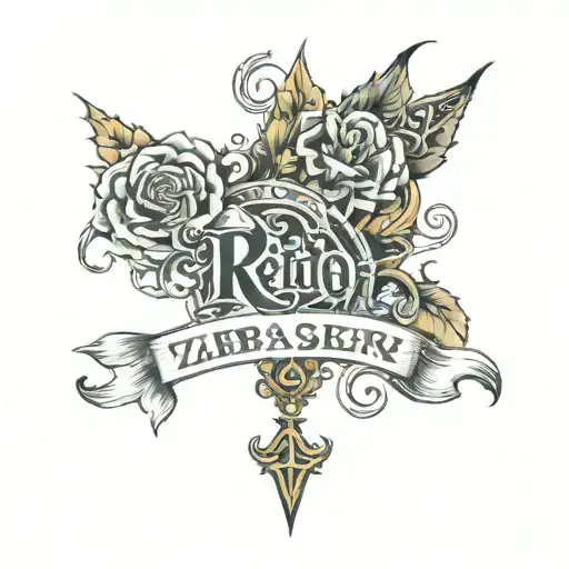 creative tattoo with daughters name Rivka and son's names zebasten Yehudah zandru  tattoo design idea