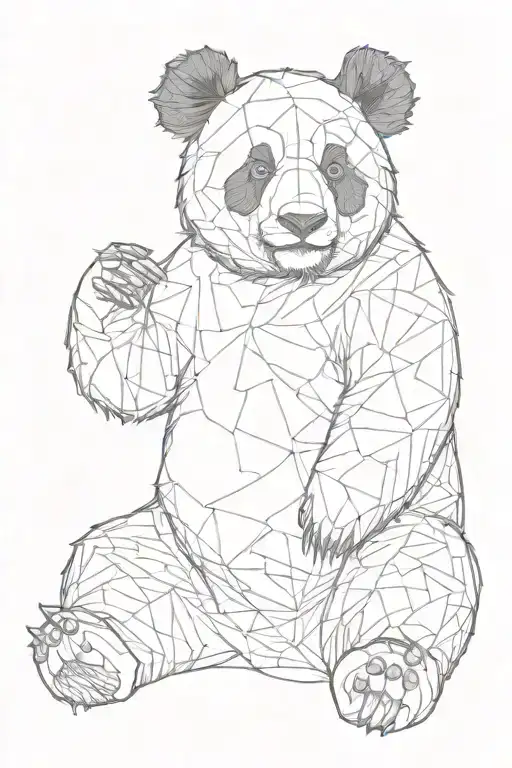 Panda bear tattoo design idea
