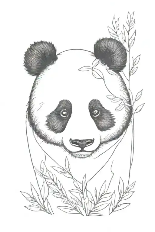 Panda bear tattoo design idea
