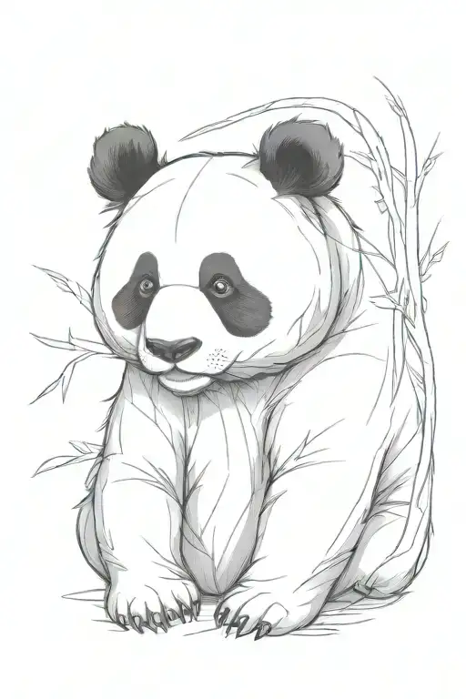 Panda bear tattoo design idea