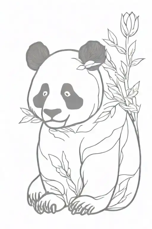 Panda bear tattoo design idea