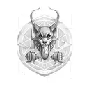 Make a sketch for a small tattoo with the following items: a synthesizer, a red checkered shirt and a B-52 cocktail tattoo design idea