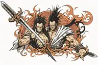 kenpachi zaraki sword tattoo tattoo design idea
